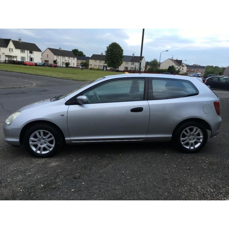 HONDA CIVIC 1.7 CDTI DIESEL 2003/03 3 DOOR IN SILVER 12 MONTH MOT ASTRA FOCUS LEON GOLF