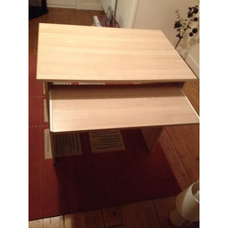 Desk Light Oak with pull out shelf