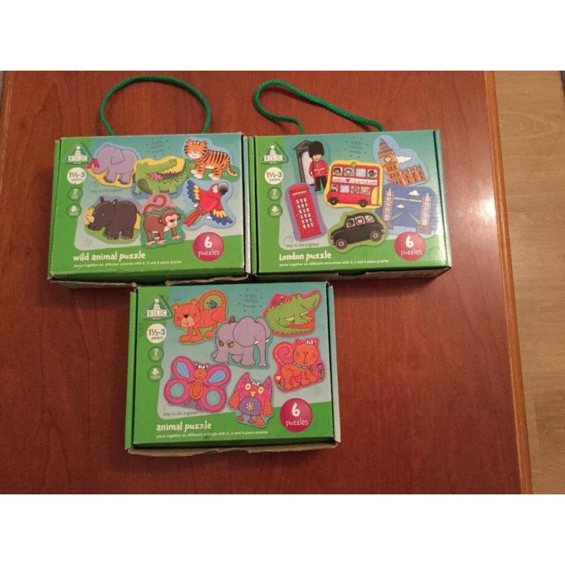 ELC 3 boxes of puzzles age 1,5 to 3 year old