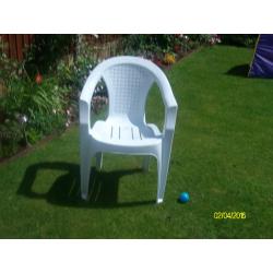 White Plastic Garden Chairs (2)