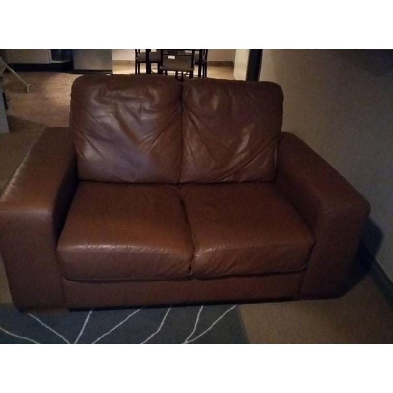 2 x 2 seater faux leather sofas