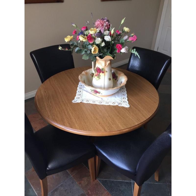 Dining Table and Leather Chairs