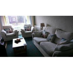 Three seater sofa and chairs