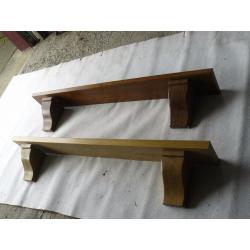 2 Mantel shelves in Solid Hardwood