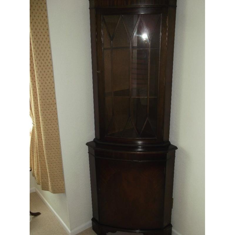 For Sale Mahogany Corner Unit Display Cabinet