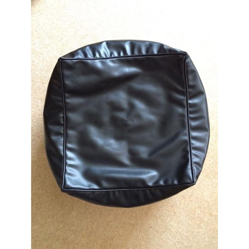 Black Faux Leather Beanbag