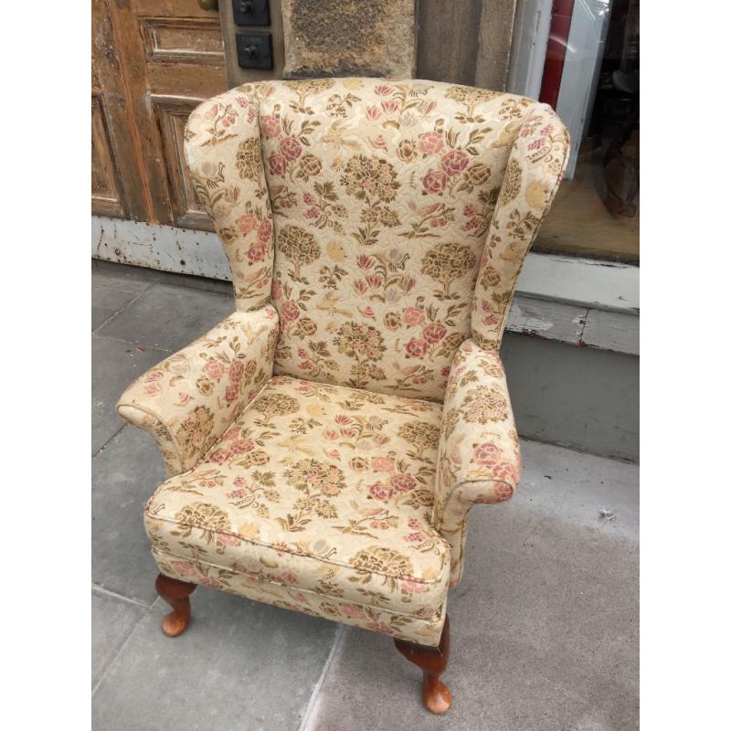 Parker Knoll Fireside Armchair , in a floral fabric. Free local delivery. Feel free to view.