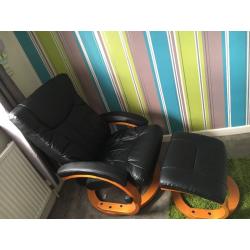 Reclining chair and footstool