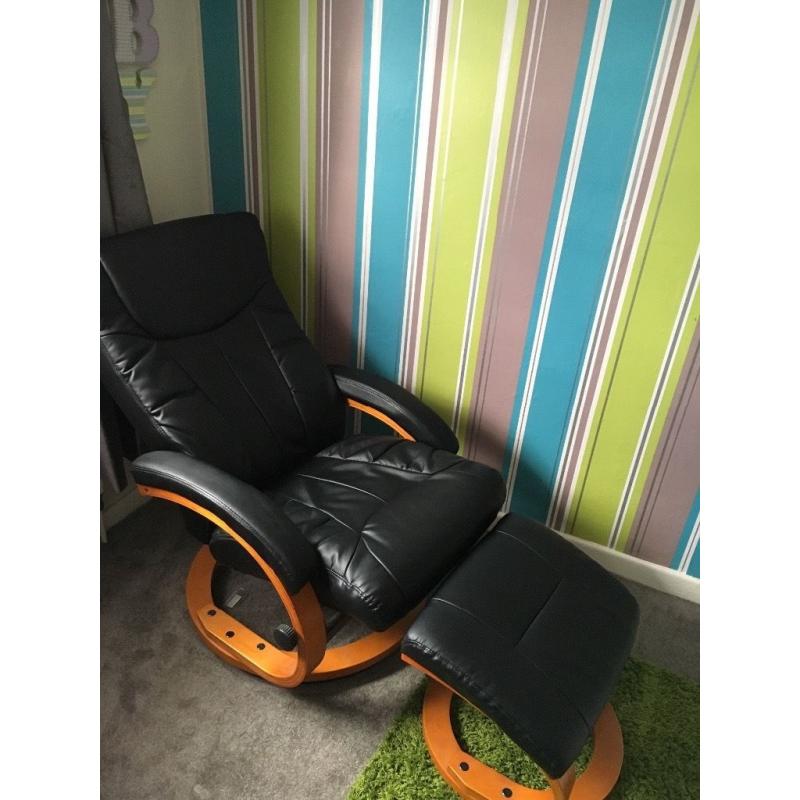 Reclining chair and footstool