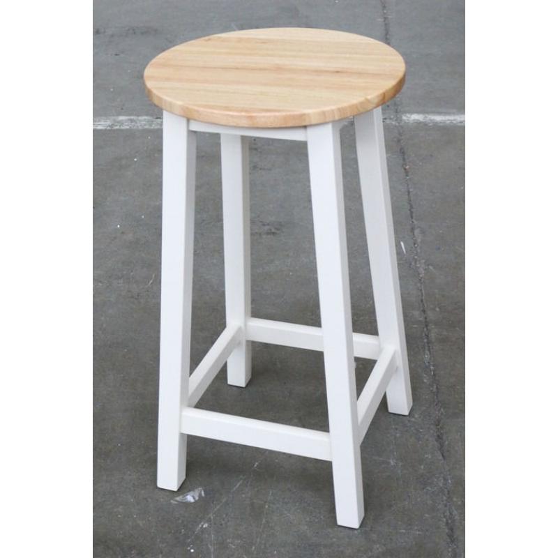 NEW JOHN LEWIS ADLER RUBBER WOOD WHITE AND OAK BAR STOOL BOXED