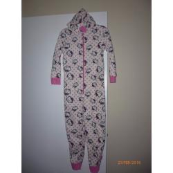 Girls Hello Kitty Hooded Onesie - Size 6-7