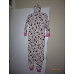 Girls Hello Kitty Hooded Onesie - Size 6-7