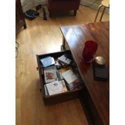 Solid coffee table with ample storage