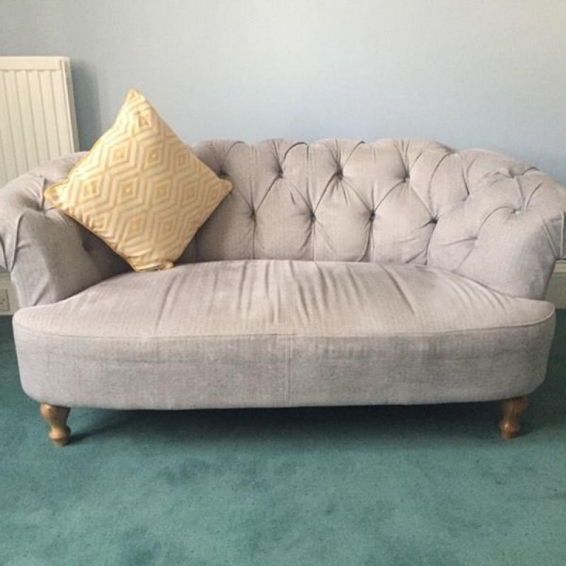 Two Seater Grey Chesterfield