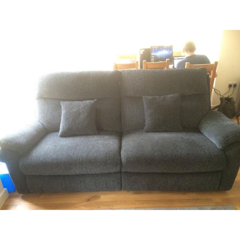 Pair of sofas - 3 seater dark grey - recliner - iconic La-Z-Boy brand almost new