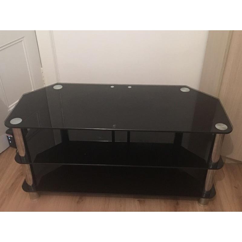 Glass TV stand - Black