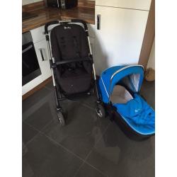 Silver cross wayferer in blue or red with cot and toddler seat