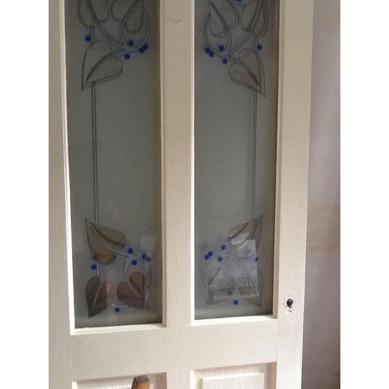 2 x 27 inch wide half glass doors