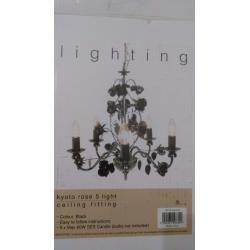 Brand New,still boxed, Black Rose Chandelier