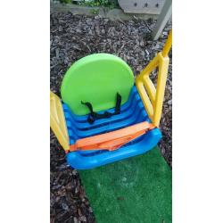 Children's wooden swing