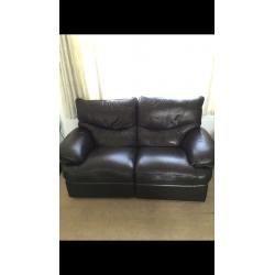 Brown 3 piece leather suite