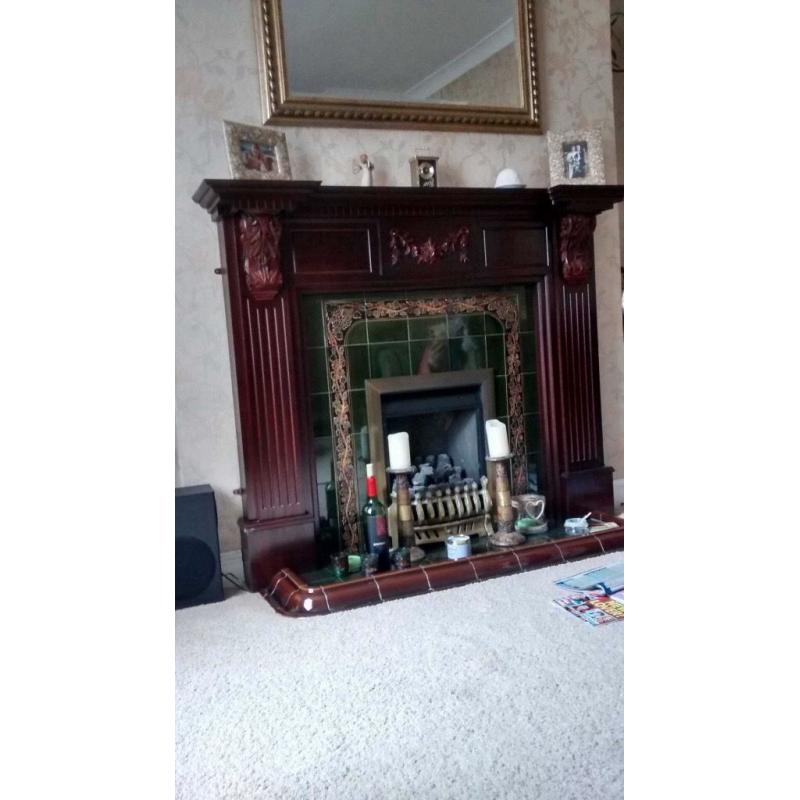 Fire place & tiled insert