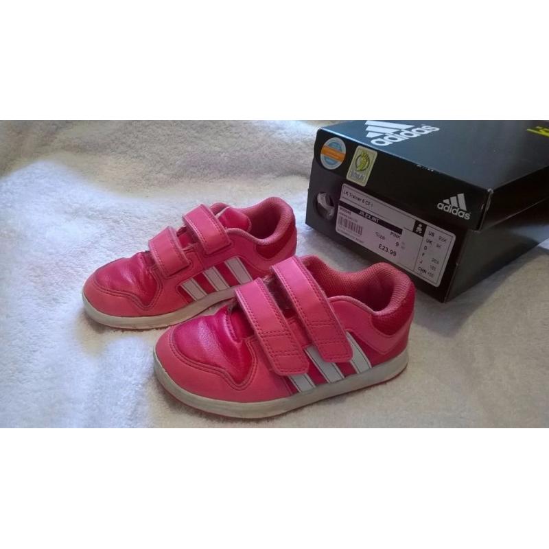 Adidas size 9 pink trainers