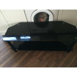 Large black glass TVs stand, used for 55" lg tv from currys