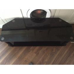 Large black glass TVs stand, used for 55" lg tv from currys