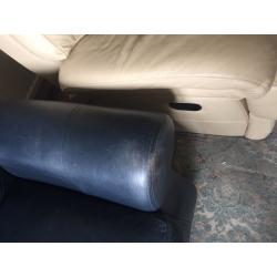 Navy Leather two Seater sofa