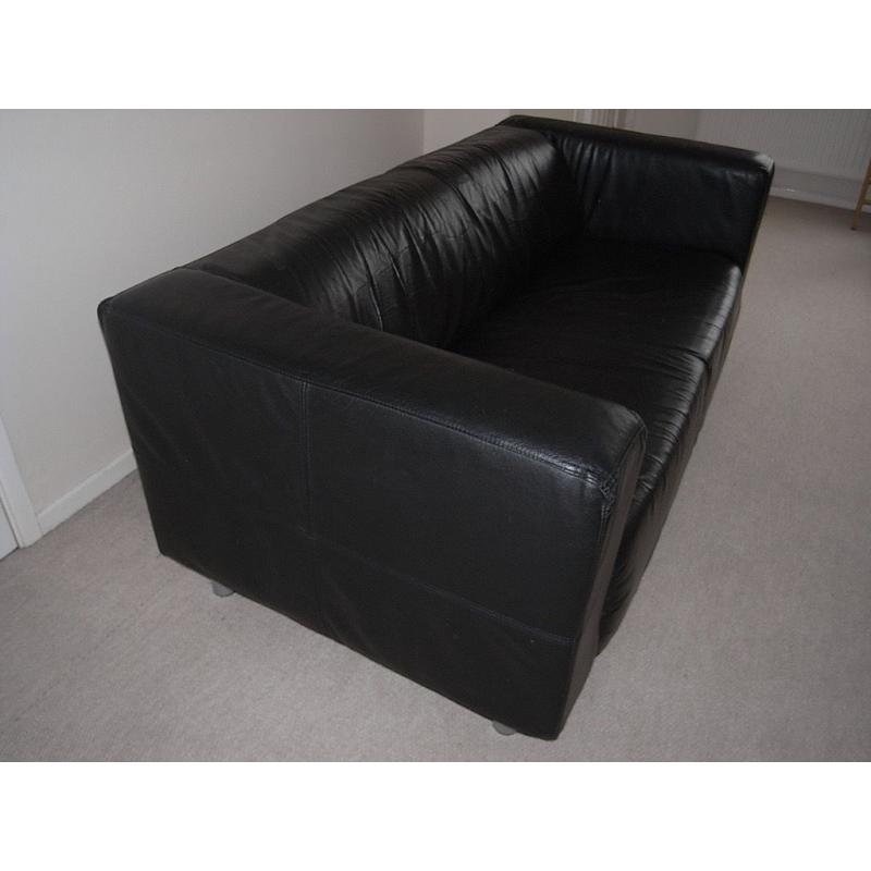 Ikea black two seater sofa