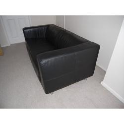 Ikea black two seater sofa