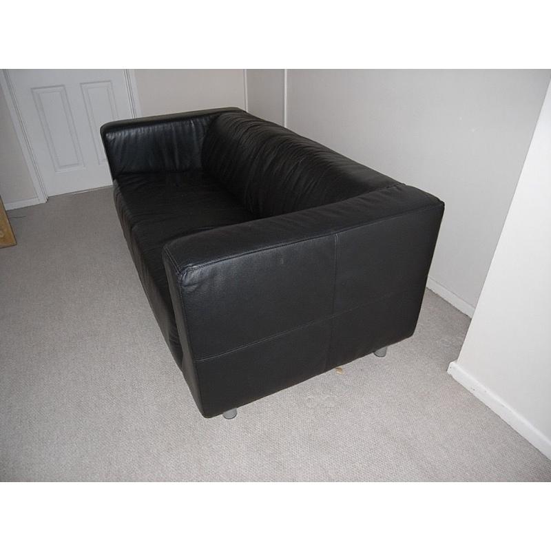 Ikea black two seater sofa