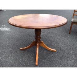 Solid Wood Handcrafted Dining Table & 4 Vintage Velvet Covered Chairs