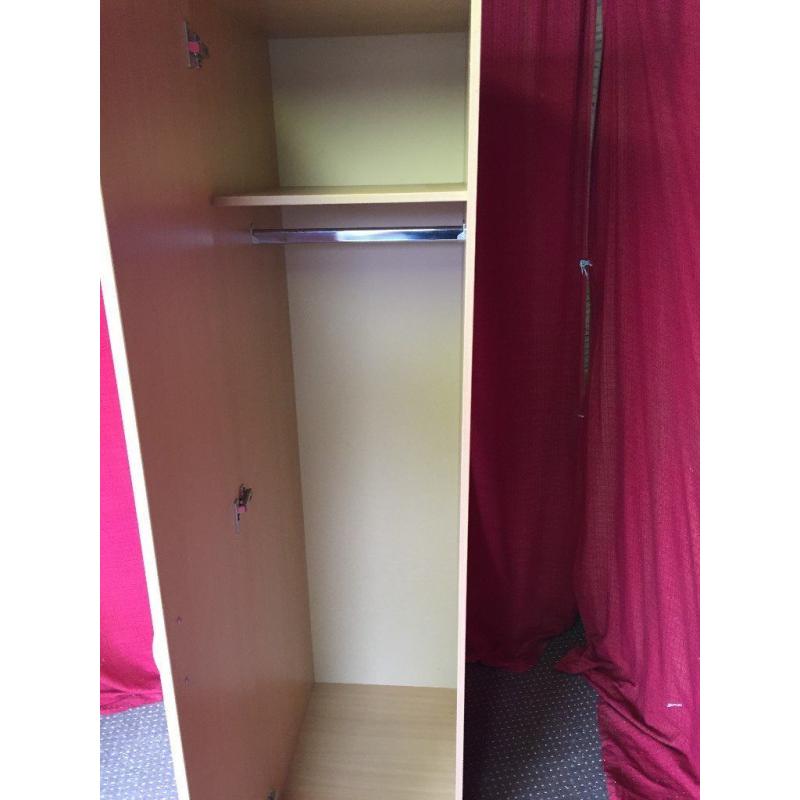 BEECH EFFECT SINGLE WARDROBE,CAN DELIVER