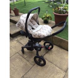 pram pushchair travel system car seat foot muff rain cover basket