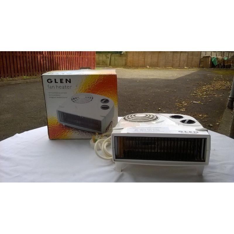 GLEN 200OWATT ELECTRIC FAN HEATER/BOXED//FREESTANDING SLIMLINE LAZER 2000 HEATING PANAL.