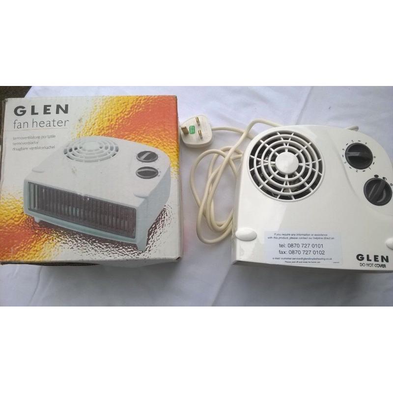 GLEN 200OWATT ELECTRIC FAN HEATER/BOXED//FREESTANDING SLIMLINE LAZER 2000 HEATING PANAL.