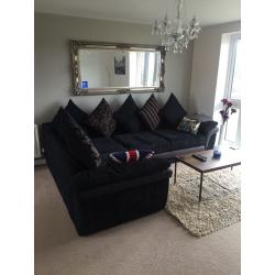 DFS Black Corner sofa.