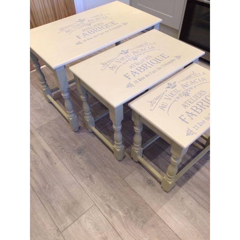 Large nest of tables shabby chic