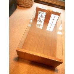 Oak and glass coffee table