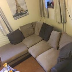 Brown corner sofa