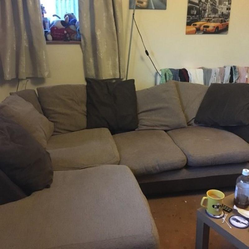 Brown corner sofa