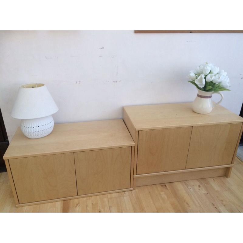 IKEA birch storage units