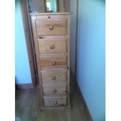 AS NEW PINE 6 DRAWER CHEST OF DRAWERS