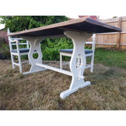 refectory solid oak table with 4 chairs