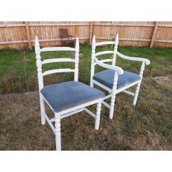 refectory solid oak table with 4 chairs