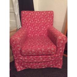 2 x IKEA Jennylund Armchairs in pink floral