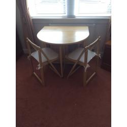 John Lewis 'Butterfly' folding table and 2 Chairs