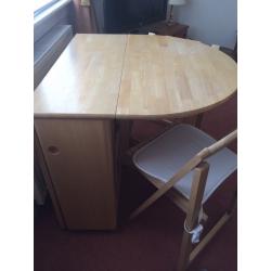 John Lewis 'Butterfly' folding table and 2 Chairs